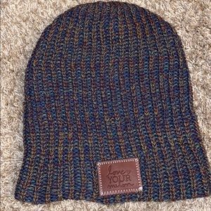 multicolored love you melon beanie